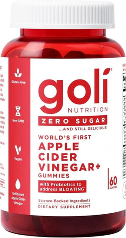 NEW 3 Bottles Goli Zero Sugar Best Seller Trio Set Gummies, 60 Counts per Bottle