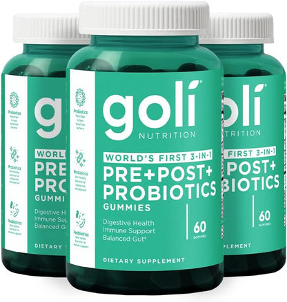 Pre Pro Postbiotic Gummies - Worlds First 3-In-1 Formula with DE111 Probiotics, XOS Prebiotics, MCC1849 Postbiotics - Vegan, Non-Gmo, Gluten-Free