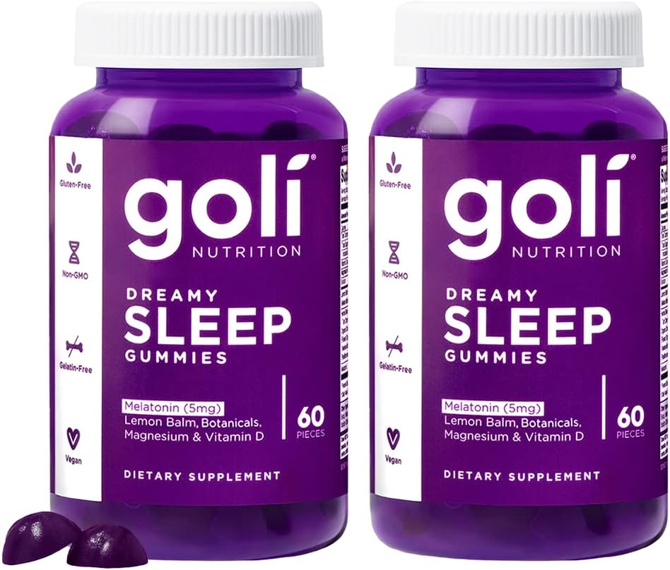Dreamy Sleep Gummy - 60 Count - Melatonin, Vitamin D, Magnesium, and Lemon Balm Extract - Gelatin-Free, Gluten-Free, Vegan & Non-Gmo