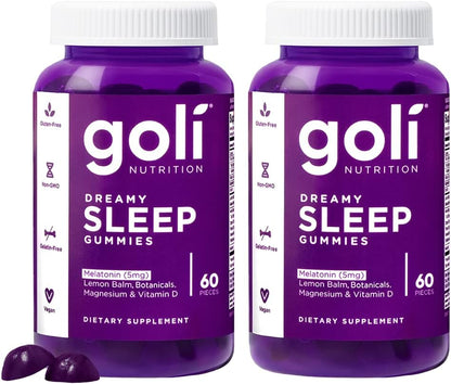 Dreamy Sleep Gummy - 60 Count - Melatonin, Vitamin D, Magnesium, and Lemon Balm Extract - Gelatin-Free, Gluten-Free, Vegan & Non-Gmo