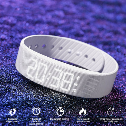 Vibrating Alarm Wristband Waterproof Alarm Clock Watches with Step Counter Silent Wrist Shock Bands Smart Bracelet