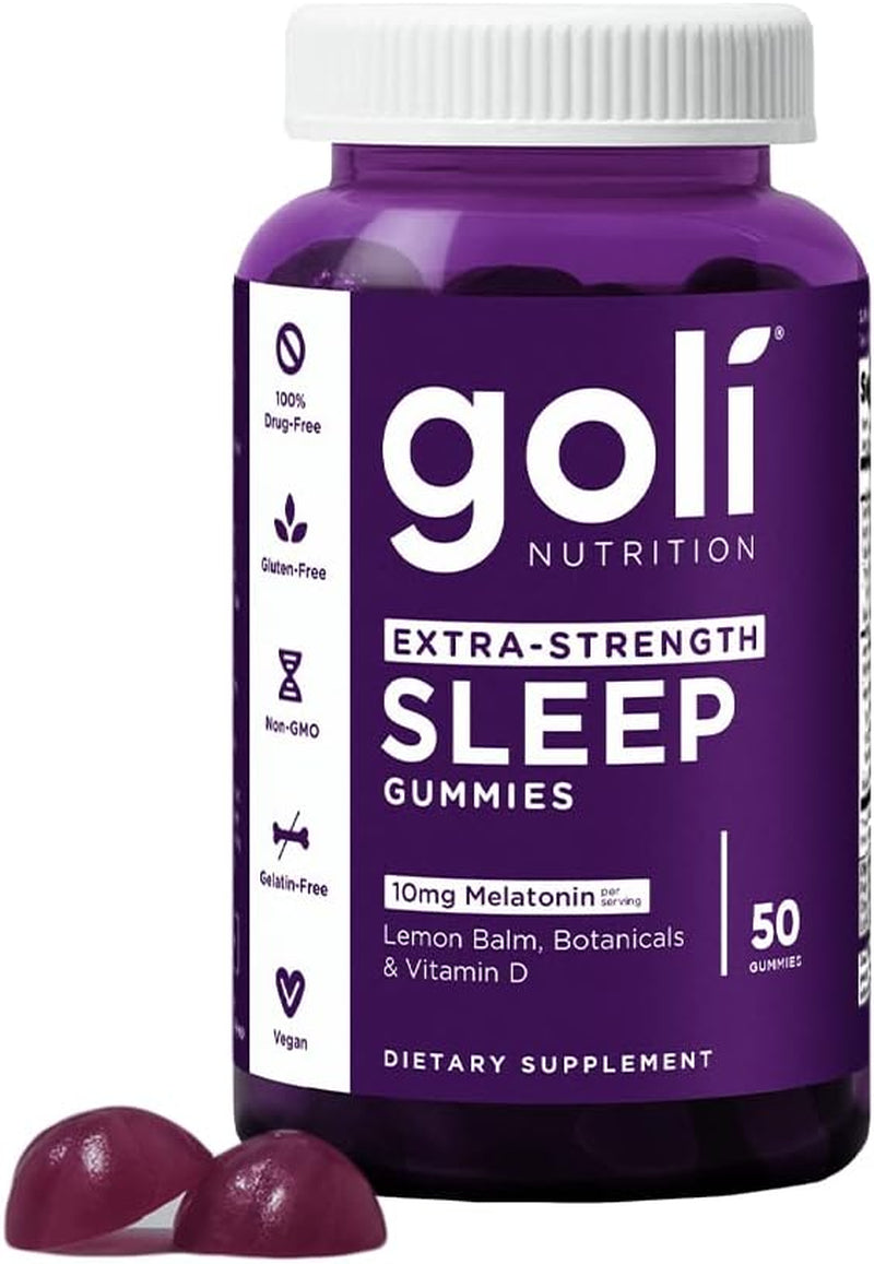 Nutritional Supplement, Extra Strength Sleep Gummy 10Mg Melatonin - 1 Pack 50 Count - Gluten-Free, Vegan, Non-Gmo, and Gelatin-Free